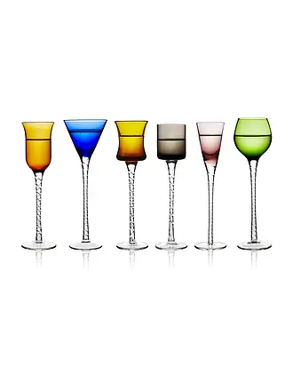 LYNGBY GLAS | Set de vasos de chupito 6 piezas LONDON 18cm multicolor | 